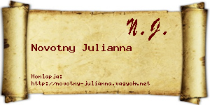 Novotny Julianna névjegykártya
